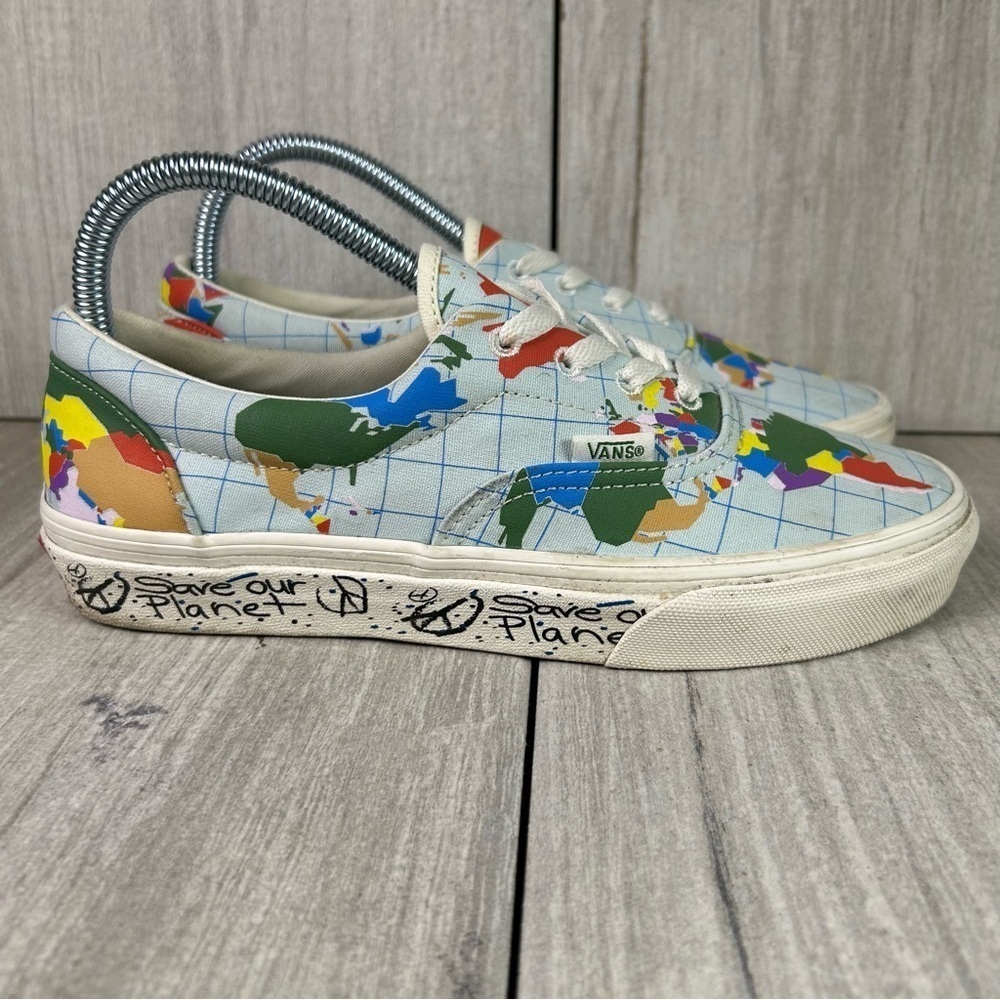 Vans Era ‘Save Our Planet’ World Globe Map Lace Up Sneaker Women’s Sizes 7